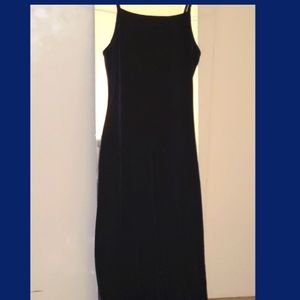 Navy Blue Velvet Maxi Dress